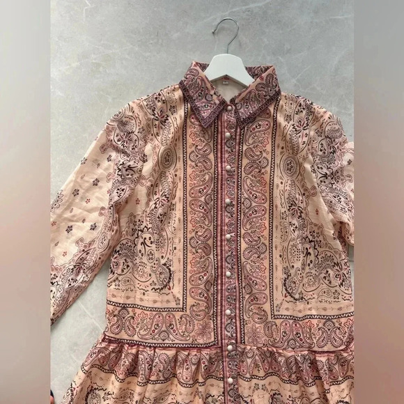 Maxi printed bohemian lightweight dress casual drop waist floral rope belt L - Picture 12 of 16